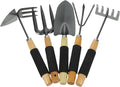 Totority 5pcs Heavy Duty Gardening Tool Set Garden Trowel Hand Rake Leaf Scoop Plant Shovel for Lawn and Garden