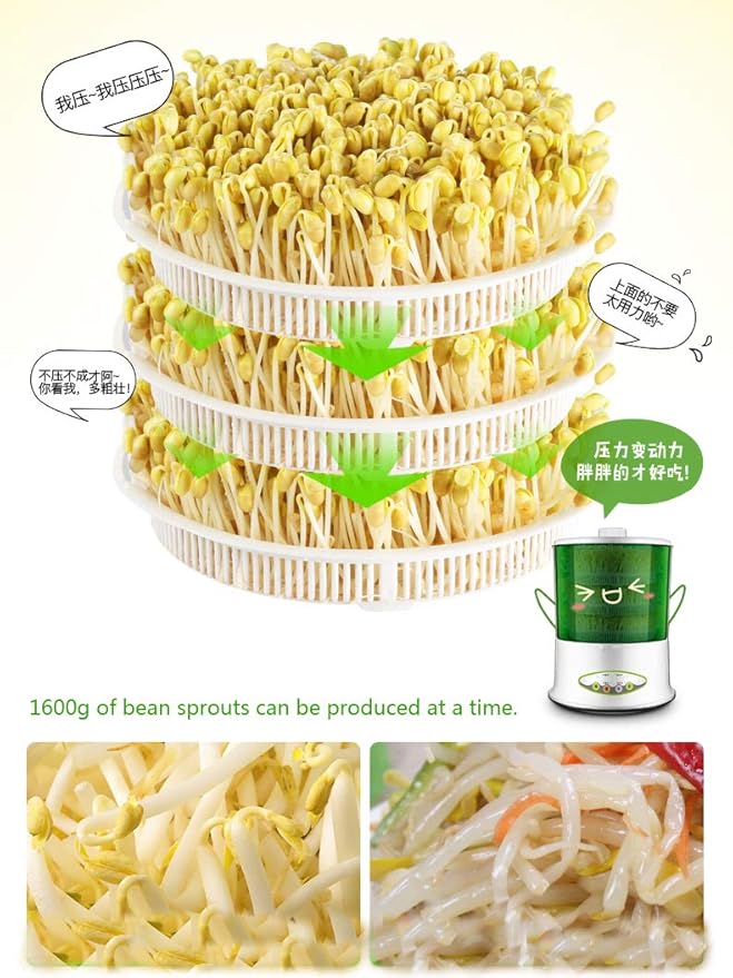 Electric Sprout Bud Machine Intelligent Thermostat Vegetable Green Seeds Growing Automatic Bean Sprouts Maker 2Layer