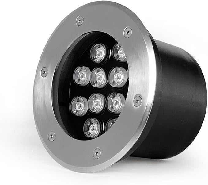 IP66 Waterproof LED Underground Light - Recessed Spotlight for Pathway Patio Garden Step Deck - 85-265V Round Landscape Lamp for Outdoor Lighting (Yellow 1W)
