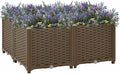 Raised Bed Brown Polypropylene Medium Raised Bed Square Gardening Pots &amp Planters 316525