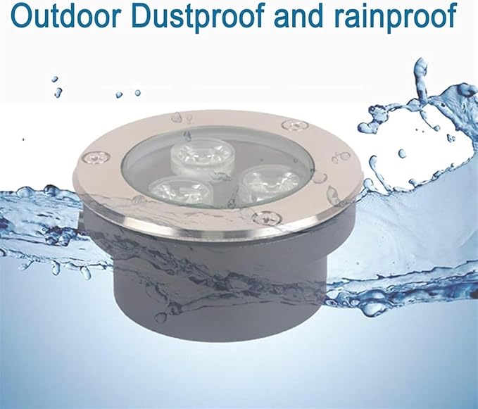 2PCS Outdoor LED Spotlight - Ultra Slim 3W LED Outdoor Recessed Spotlight IP67 Waterproof Outdoor Buried Light Ground Recessed Lawn Spotlight Landscape Garden Lamp(Cool White220V)