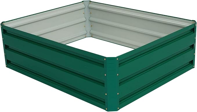 S AFSTAR Galvanized Raised Garden Beds Outdoor Metal Raised Garden Bed w/Durable Steel Board Premium Planter Box for Vegetables Flowers Herb Backyard Patio Balcony (39.5 L x 31.5 W x 12.0 H)
