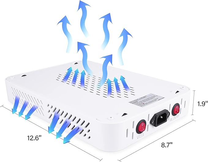 Beelux 1000w LED Grow Light for Indoor Plants Full Spectrum Upgrade Dual Chips and Dual Switch Plant Grow Lights for Seed Starting Veg and Flower Greenhouse (Actual Power 100W=1000W HPS)
