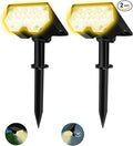 All-New Solar Spot Lights Outdoor Waterproof20 LEDs Solar Flag Light with 2 ModesLandscape Spotlights for Pathway Patio Garden Trees Pool(2 PackWarm Light)