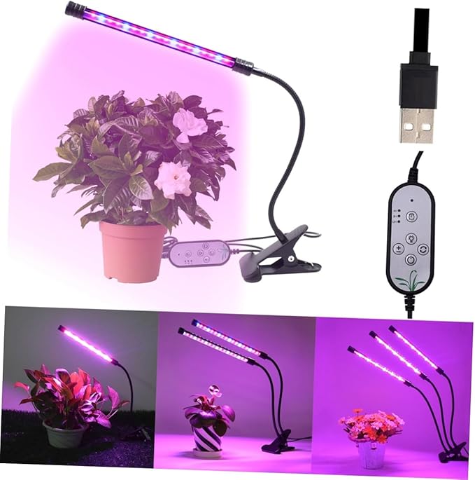 9w Led Grow Light Single Head Dimmable for Indoor Plants Levels Timing Plant Grow Lamp Gooseneck for Garden Greenhouse