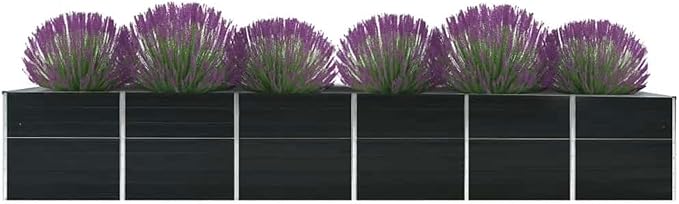 Raised Bed Galvanized Steel Large Garden Planter Box 480x80x77cm for Outdoor Vegetables Flowers and Herbs