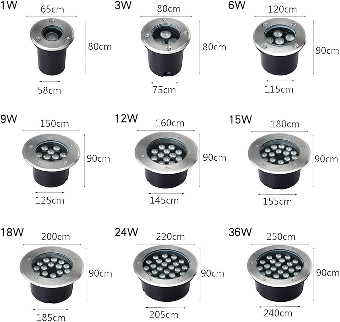 LED Landscape Lights Outdoor Ground Light AC85-110V IP66 Waterproof Recessed Floor Spotlights LED Garden Buried Light for Driveway Deck Patio Yard Walkway