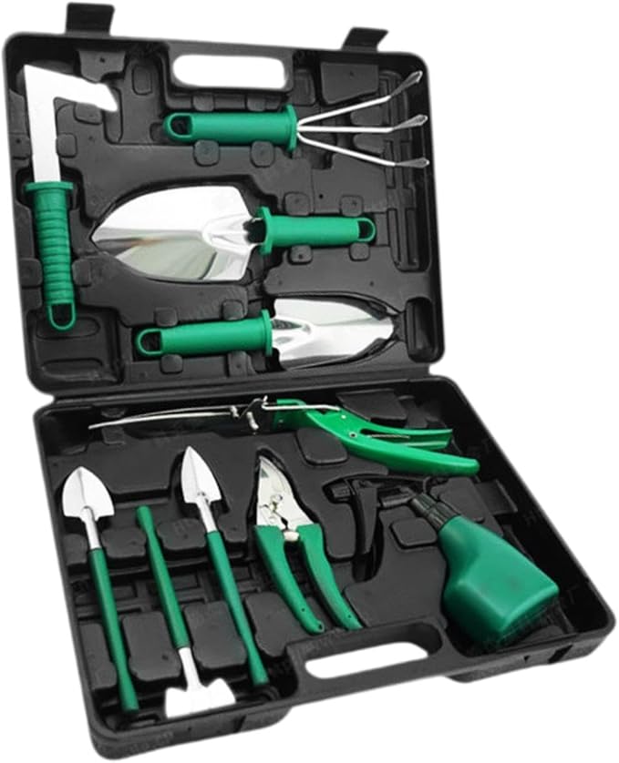 Garden Tools Set Gardening Hand Tools Ergonomic Handle Shovels Yard with Storage Tote Bag Utility Tools for Lawn Agricultural 5Pcs 29x19x7cm(10pcs 38x28x7cm)