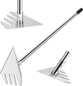 4-in-1 Garden Hoe Tool and Weeder 56 Inch Ergonomic Long Handle Cultivator with Sharp Stainless Steel Blade Heavy Duty Garden Hand Tiller for Weeding Digging Loosening SoilRemoving Moss