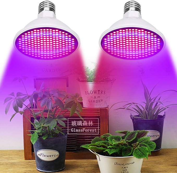 Grow Light Double 12W Plant Lights for Indoor Plants 200 LEDs Dual Head Plant Grow Lamp for Plants Indoor Seeds Hydroponics Greenhouse Gardening 360 Degree Adjustable Gooseneck