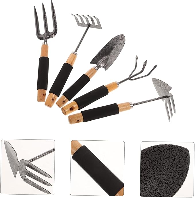 1set Multi-Purpose Garden Tool Set Ergonomic Outdoor Planting Tools Storage Rack for Digging Weeding and Soil Loosening Durable and Gardening Supplies
