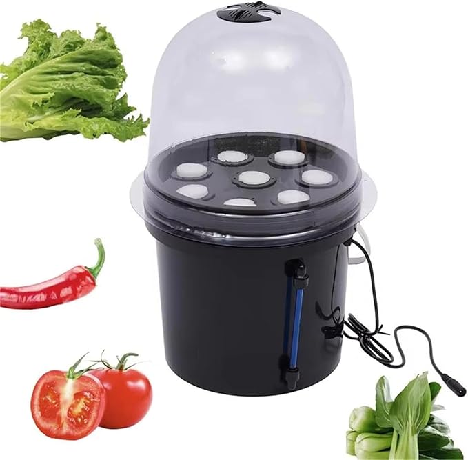 Hydroponic Seedling System Kit 8-Hole 5L Sprayer Seedling Box with Dome Lid Indoor and Outdoor Hydroponics Equipment for Garden Vegetables