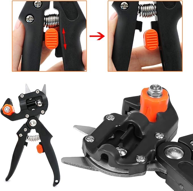 Garden Grafting Tool Kits ZALALOVA 2 in 1 Pruning Tools Including Grafting Knife Replacement Blades Grafting Tapes Rubber Bands and Labels for Plant Branch Vine Fruit Tree Cutting