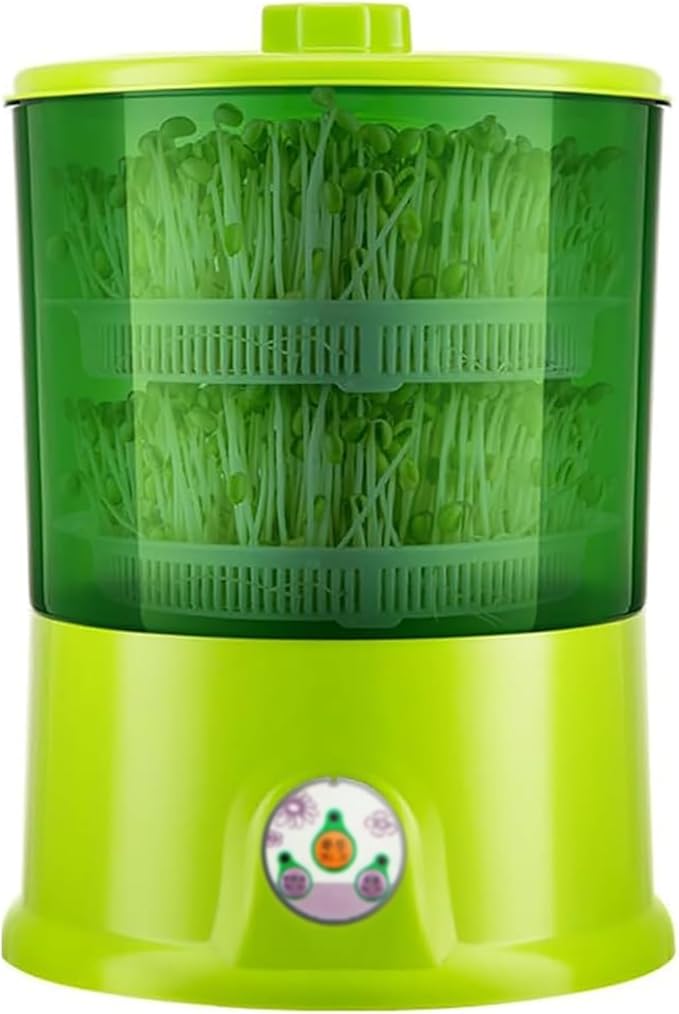 2 Layers Self Made Seed Germination Device Automatic Sprouter Machine 4 Seasons Planting Mode 360° Automatic Watering Constant Temperature for Making