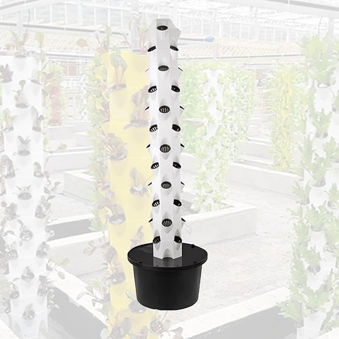 1 Hydroponic Tower 32/48 Hole Vertical Aeroponic Tower Hydroponics Growing System with Hydrating Pump Soilless Culture for Commercial Farm Home Growing(170cm/69in)
