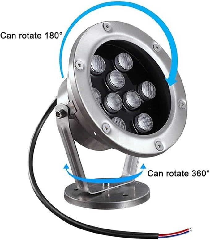 Rotatable LED Underwater Pond Lights Green Spotlights for Outdoor Landscape Warm Color Fountain Lighting 12W &amp 36W Pathway Lights Waterproof Garden Lighting