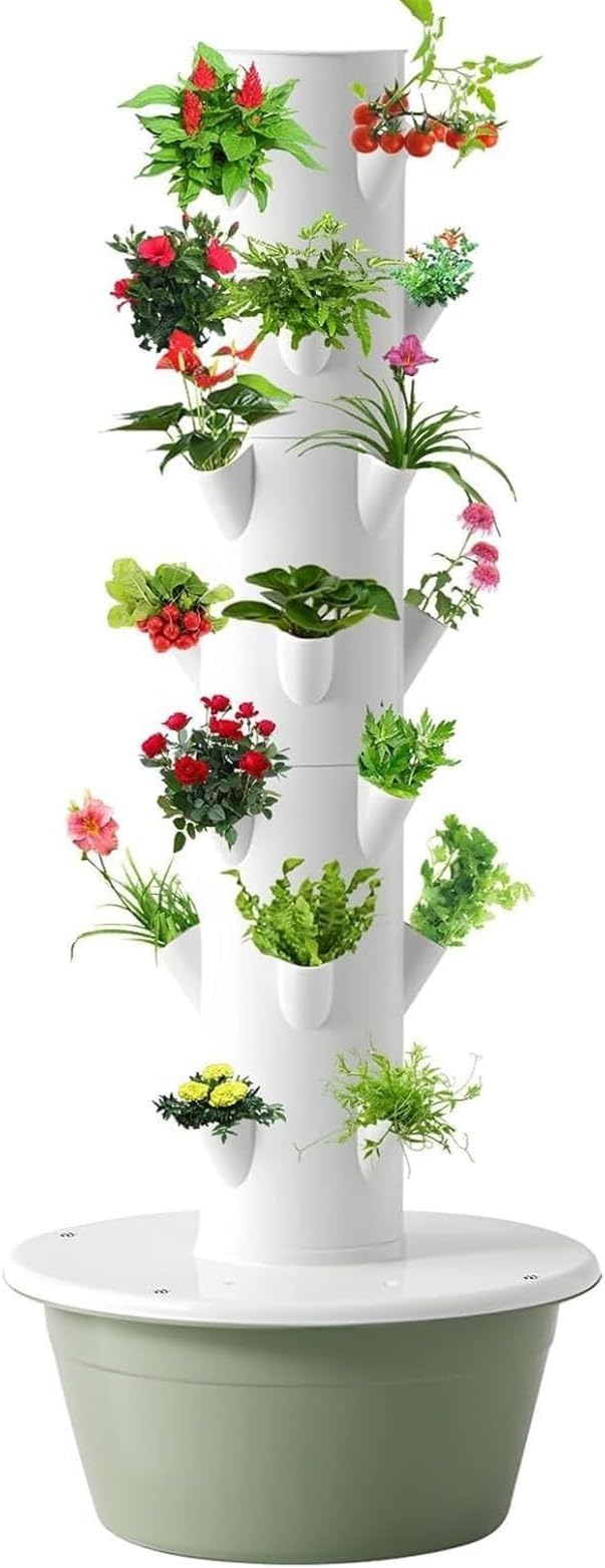 Vertical Hydroponics Indoor Self-Watering Growing SystemAutomated Aeroponic Tower GardenSoilless Growingfor Herb Garden Lettuce Tomato Vegetable HerbOutdoor Hydroponics Growing(7Layer)