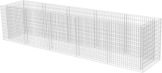 vidaXL - Raised Garden Bed/Flower Bed Gabion Basket - 177.2x35.4x39.4 - Proof Galvanized Steel - High Load Capacity
