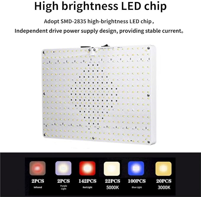 Grow Lights for Indoor Plants Full Spectrum Grow Plant Lamp with Stand for Bonsai Tree Flowers VegetablesSeed StartingAdjustable Tripod (Rectangular Light Tripod)