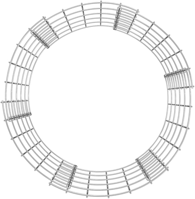 Outdoor Garden Round Gabion Basket Cage Planter Stand Patio Backyard Gabion Post Raised Bed Fencing Circular Gabion Pole Galvanized Steel Ø19.7x19.7