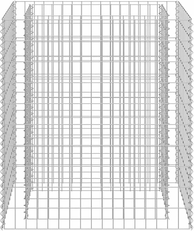Gabion Raised Bed Silver Galvanized Steel 35.4x19.7x39.4 in Outdoor Planter Box for Garden Plants Heavy Duty Stone Basket Retaining Wall