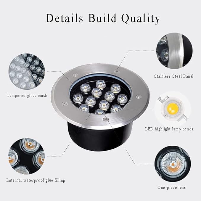 Outdoor Recessed Ground Light LED Underground Light IP66 Waterproof Buried Lights AC85-265V Spotlights for Stairs Patio Garden Tree Yard Landscape Lamp