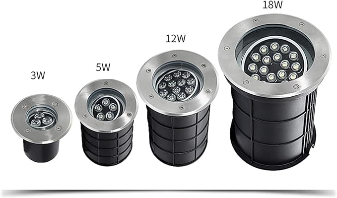 LED Recessed Spotlight 85-265V - IP67 Waterproof Underground Decorative Light Adjustable Angle Garden Lighting (Blue 9W Purple 3W)