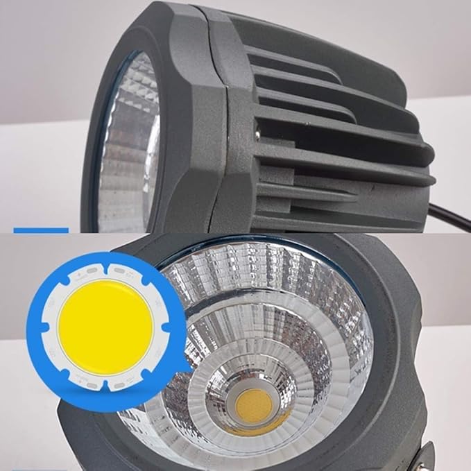20W 360° Rotating COB LED Spotlight - Adjustable Lawn Landscape Lighting Fixture for Garden Patio and Scenic Outdoor Decor (Warm White Light)