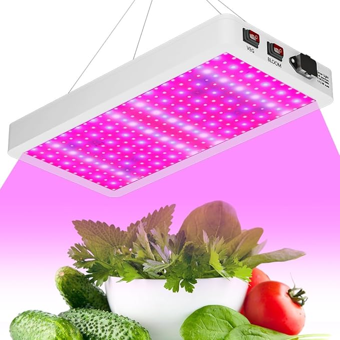 800W Indoor Plant Grow Lights with UV &amp IR Rays Dimmable Design Veg/Bloom Dual Modes 100-277V Universal Voltage for Greenhouse Tents Hydroponic Systems Full-Spectrum Plant Cultivation Lamp