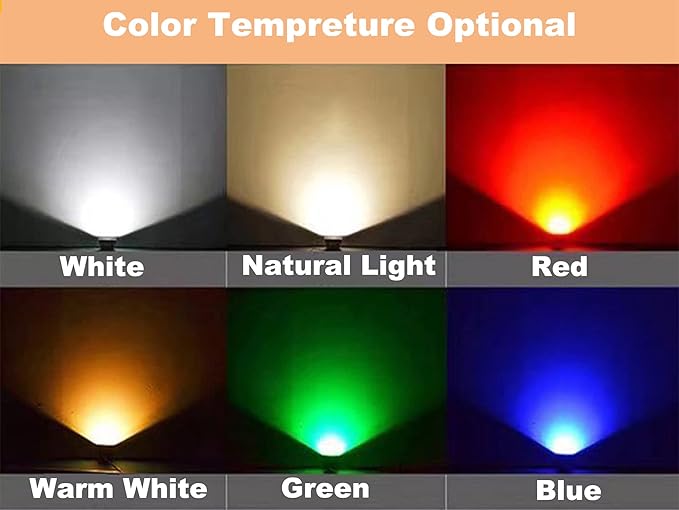 Kiven IP65 Waterproof LED Landscape Up Down Light LED Decorative Spotlight Lamp with Plug-in Cord and Timer for Indoor Outdoor Yard Step Statue Tree Art Work Show (10W Cool White)