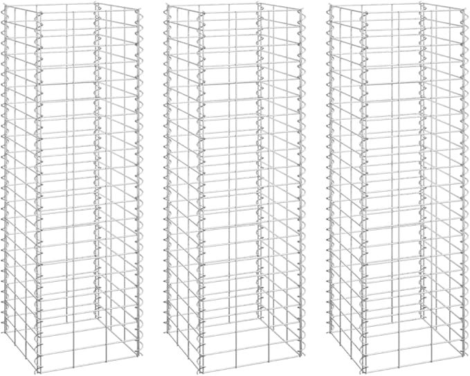 Gabion Raised Bed Silver Iron Medium Heavy Duty Gardening Pots &amp Planters 151249