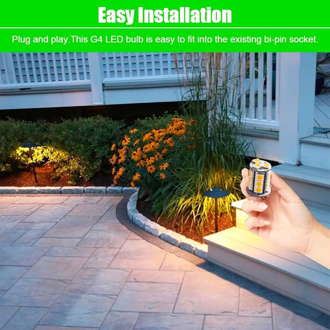 T3 G4 Bi-pin LED Light Bulbs and LED Brass Spotlight Uplight 12V Low Voltage Landscape Outdoor Lighting