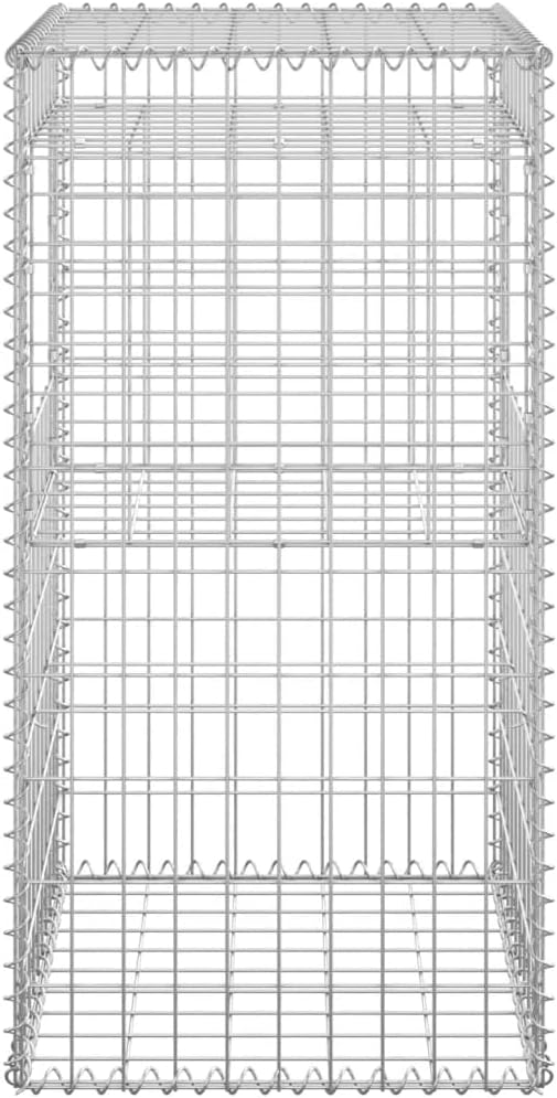 Galvanized Steel Gabion Basket Post/Planter Raised Bed Gabion Raised Bed to Fill with Rocks or Gravel Stable Durable Gabion Post 19.7x 19.7x39.4