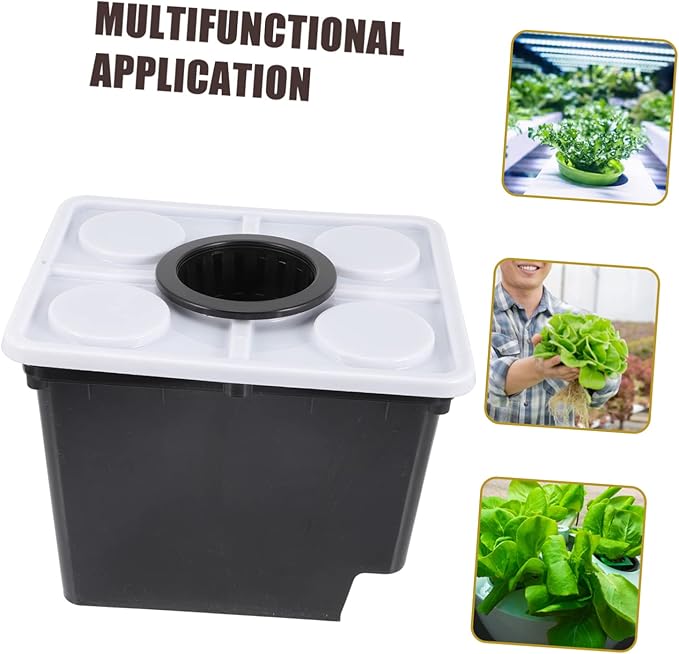 Mipcase Hydroponics System Bucket Durable Planting Basket for Soilless Vegetable Cultivation Easy Assembly Suitable for Indoor Outdoor Use with Single Cover