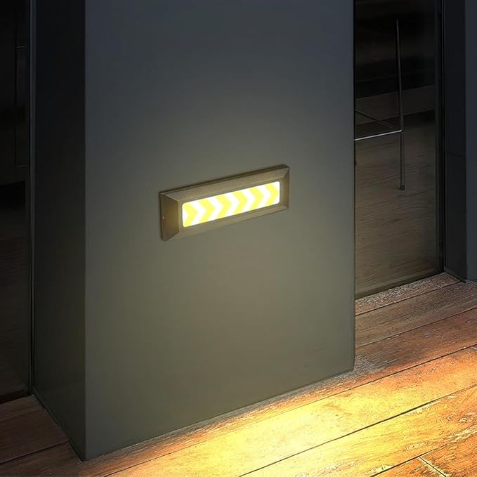 Outdoor Landscape Step LampArrow Garden LED Light IP65 Waterproof Stair Corner Lights for Patio Pathway Step Buried(4W(AC86-265V))