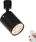 Track Mounted Remote Plant Light Full Spectrum 7W Warm Light Adjusted Angle Industrial Style Black Metal J-Type Track Light for Flowers Growing Indoor Plants Shelf