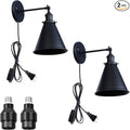 2-Pack Hook Mounted Plant Light Full Spectrum 4500K 10W Adjusted Angle &amp Light Beam Range 15-60 Degree Vintage Black Wall Lamp for Indoor Plants Flowers Growing