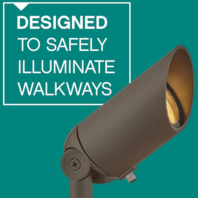 Hinkley Landscape Lighting 1536TXB Spot Light MR16 LED Bulb Required 50w Textured Brown Clear Lens
