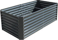 6x3x2Ft 269 Gallons Outdoor Metal Raised Garden Bed Flower Box Gray for Outdoor Vegetables Flowers Herbs Planting