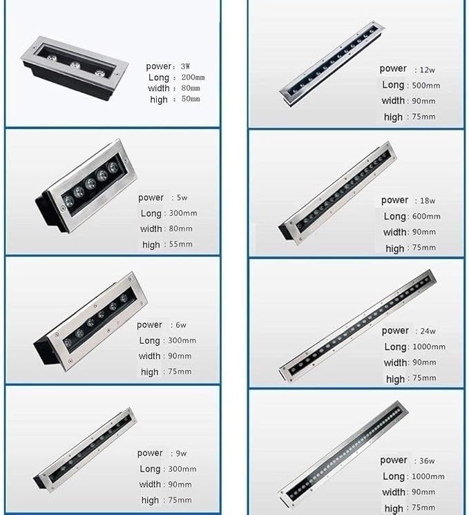 Outdoor Underground Light - Recessed LED Spotlight Linear In Ground LED Light Long Strip LED Landscape Light Tempered Glass IP67 Waterproof Underground LightWhite Light 5W