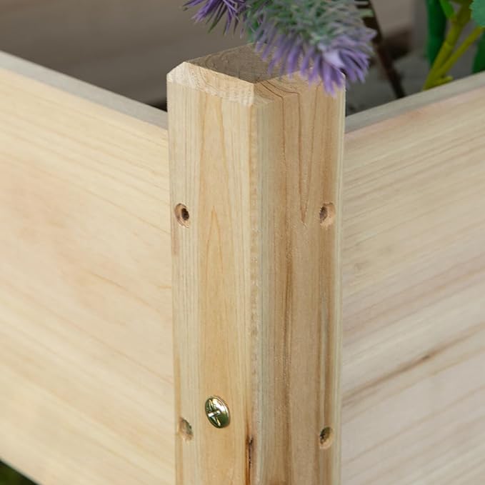 34X34X28 Raised Garden Bed 2-Tier Elevated Wood Planter Box for Backyard Patio Outdoor Ready