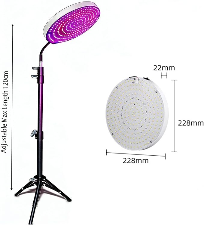 Grow Lights for Indoor Plants Full Spectrum Grow Plant Lamp with Stand for Bonsai Tree Flowers VegetablesSeed StartingAdjustable Tripod (Circular Light Tripod)
