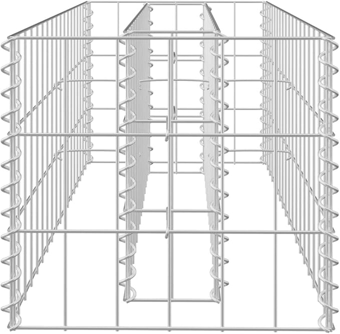 Gabion Raised Bed Galvanized Steel 35.4x11.8x11.8 Silver Garden Planter Box Outdoor Raised Garden Bed for Flower and Vegetable Garden