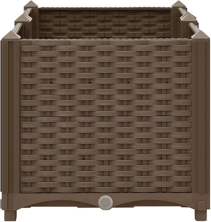 Raised BedOutdoor Planting BoxesIndustrial Rustic PlanterRaised Beds for GardeningPlantersfor Backyard Patio Balcony Garden31.5x15.7x15 Polypropylene