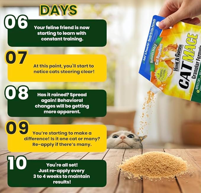 Nature's Mace Cat Mace Cat Repellent Outdoor Granular Deterrent Stop Cats Keep Cats Away for Yard Garden Anti Cat Pee No-Dig Training Tool 6 lb Safe to Use Around People Pets Plants