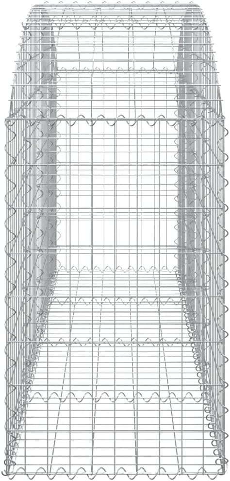 Gabion Basket Silver Galvanized Iron 78.7 x 19.7 x 31.5/39.4 in Rectangular Outdoor Planter Durable Garden Bed for Landscaping