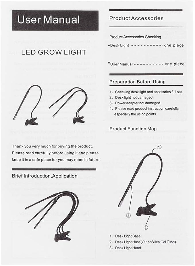 Fafeicy LED Plant Grow Light Full Spectrum Grow Lamp with 360° Flexible for Indoor Plants