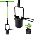 Joyhalo Bulb Planter Tool Long Handle 30in Serrated Base 5 in 1 Lawn Tool Sod Cutter Grass Plugger Tool Weeding Transplanting Garden Hole Digger for Plants Flower Tulips Daffodils Lily