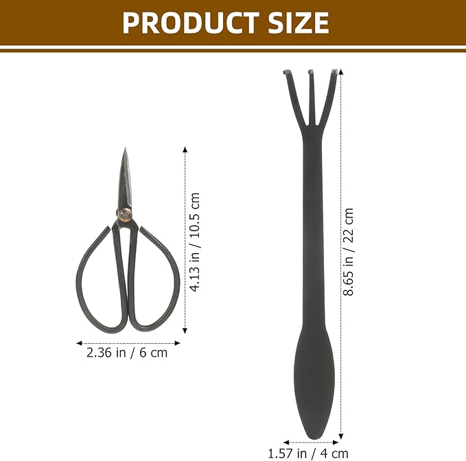 5pcs Garden Shears and Transplanting Tool Set for Bonsai and Potted Plants Precision Gardening Care Kit with Rake and Hand Tools for Indoor and Outdoor Plant Maintenance