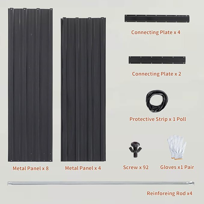 Anwick 6x3x2 FT Galvanized Raised Garden Bed Kits - Garden Planters for Outside Rectangular Metal Planters Box Deep Root Planters for Outdoor Plants Vegetables Flowers (6x3x2FT)